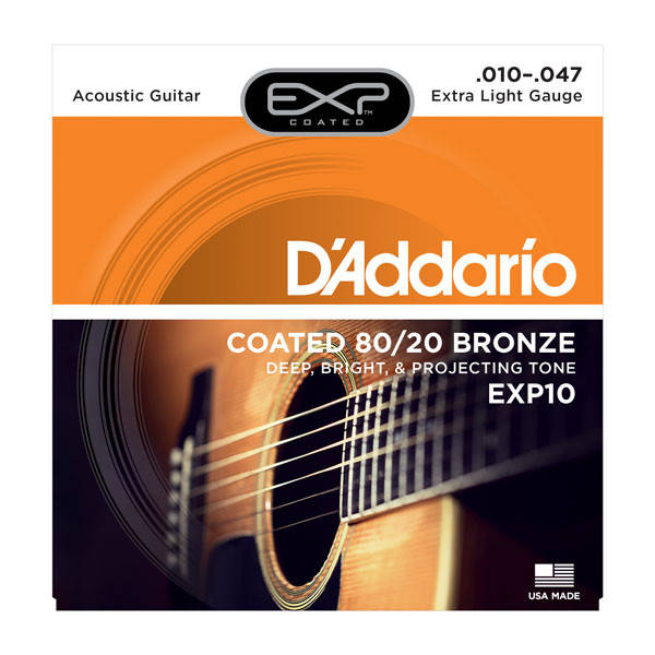 

Струны для акустической гитары D`ADDARIO EXP10 EXP 80/20 BRONZE EXTRA LIGHT 10-47