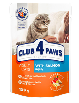 

Влажный корм для кошек Club 4 paws premium с лососем в желе 100гр