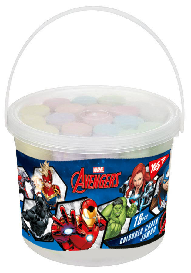 

Мел YES цветной 16 шт. JUMBO в ведре "Marvel" код: 400381