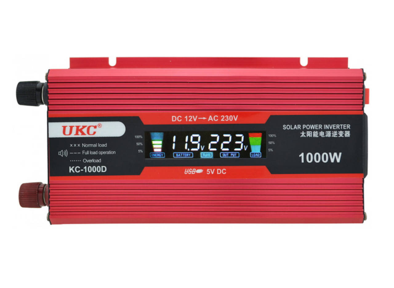 

Преобразователь напряжения 12V в 220V UKC 1000W KC-1000D инвертор с LCD дисплеем