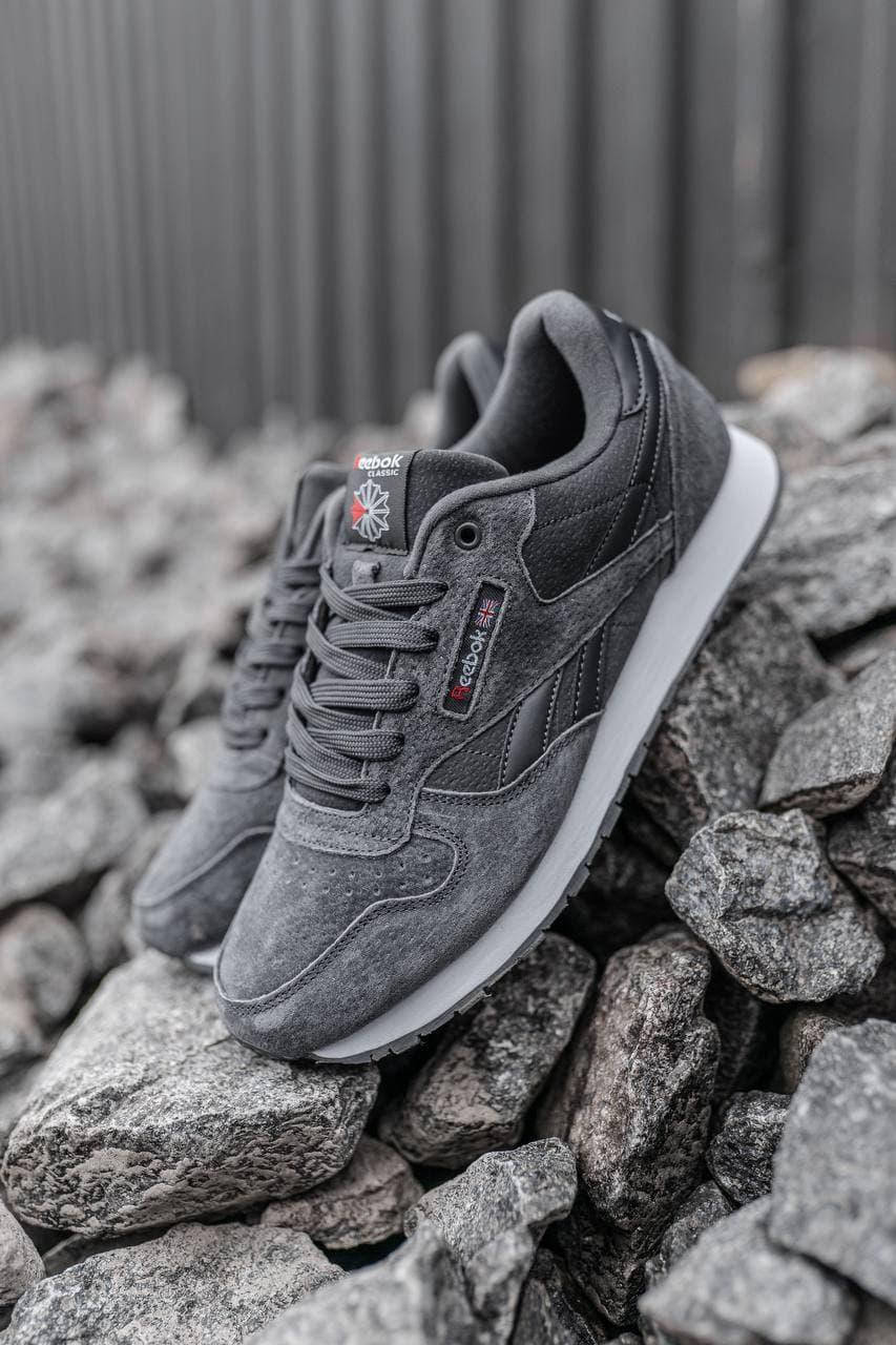 

Мужские стильные кросовки (Reebok) серые 43, Серый