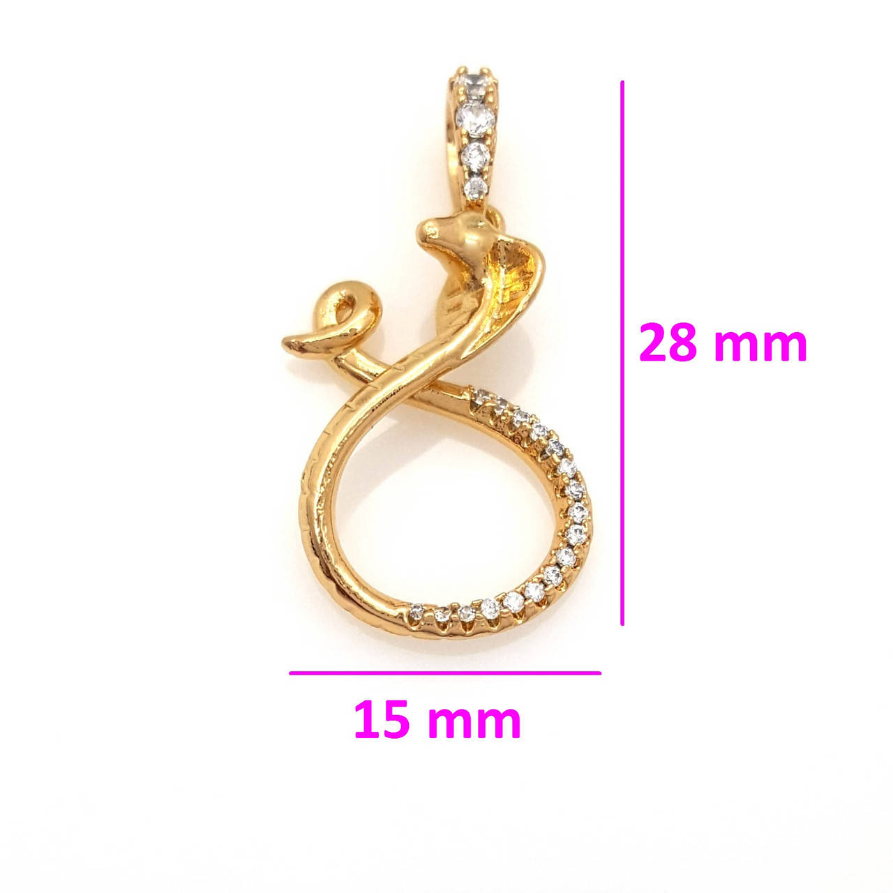 

Кулон позолоченный, Кобра в россыпи циркония