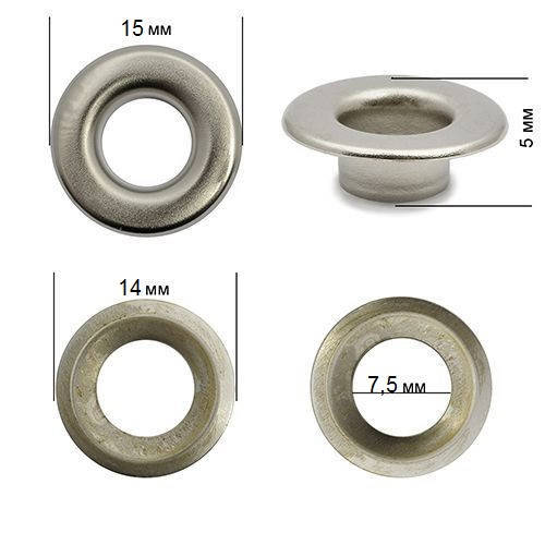 

Люверс с шайбой 8 мм, никель (от 20шт)
