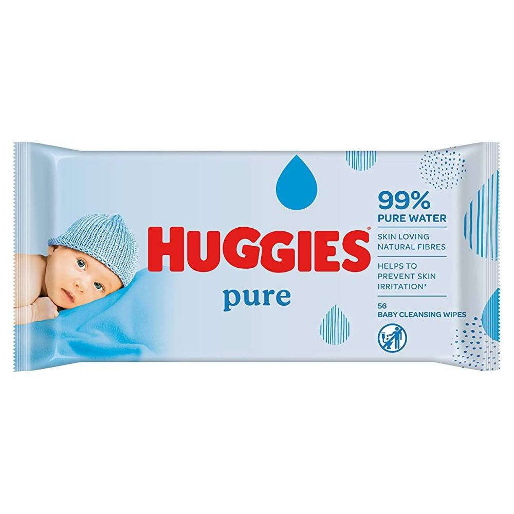 

Детские влажные салфетки "Pure", 56шт. Huggies (5029053550039)