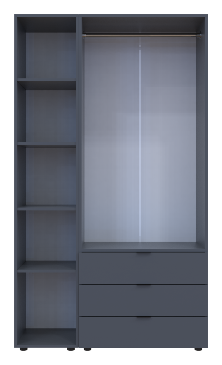 Шафа для одягу Doros Гелар Графіт 2ДСП/Дзеркало 116.5х49.5х203.4 (42002155) 4