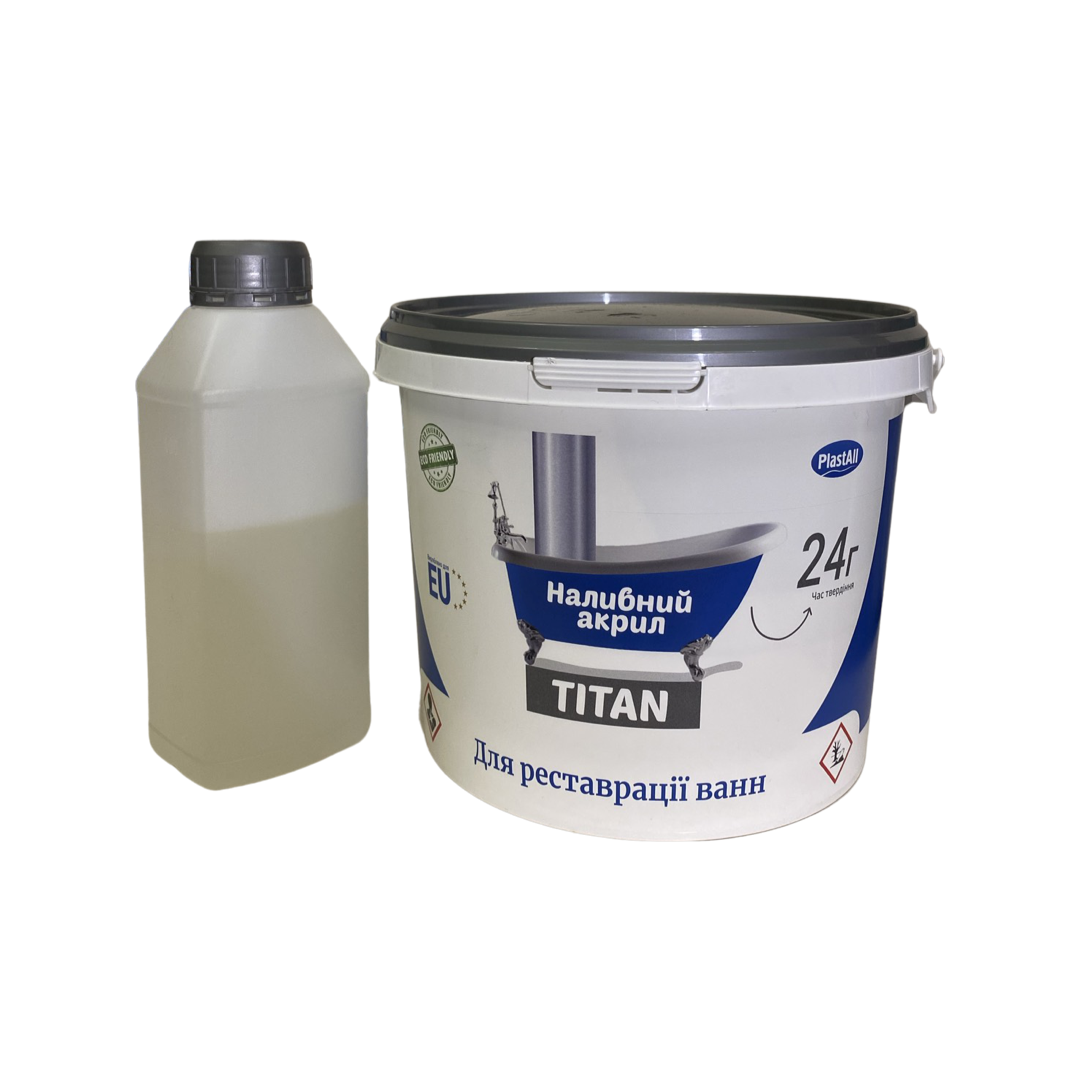 

Жидкий акрил для реставрации ванны Пластол Титан (Plastall Titan) 1.5м hotdeal, Белый