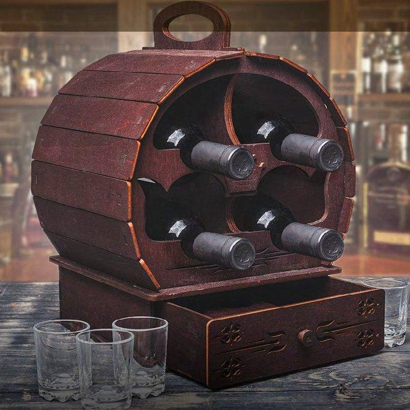 

Мини бар "Бочка" сувенирный набор с рюмками