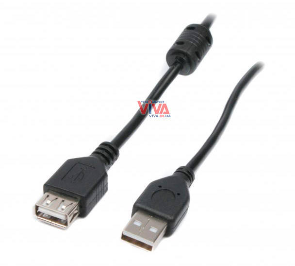 

USB удлинитель Maxxter UF-AMAF-6 1.8м, Черный