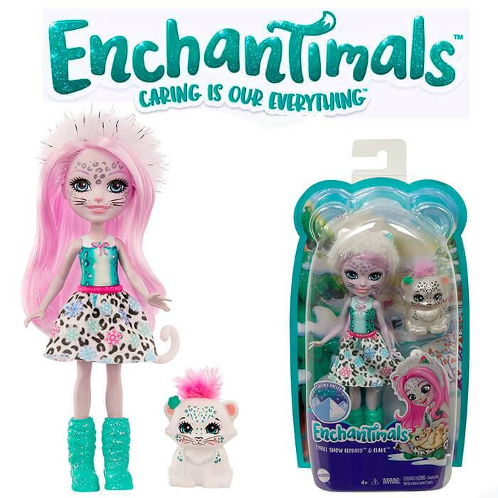 

Кукла Энчантималс Снежный Барс Сибилла с питомцем Флаке Enchantimals Sybill Snow Leopard GJX42