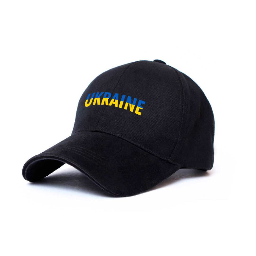 

Черная кепка Ukraine (Украина), Белый