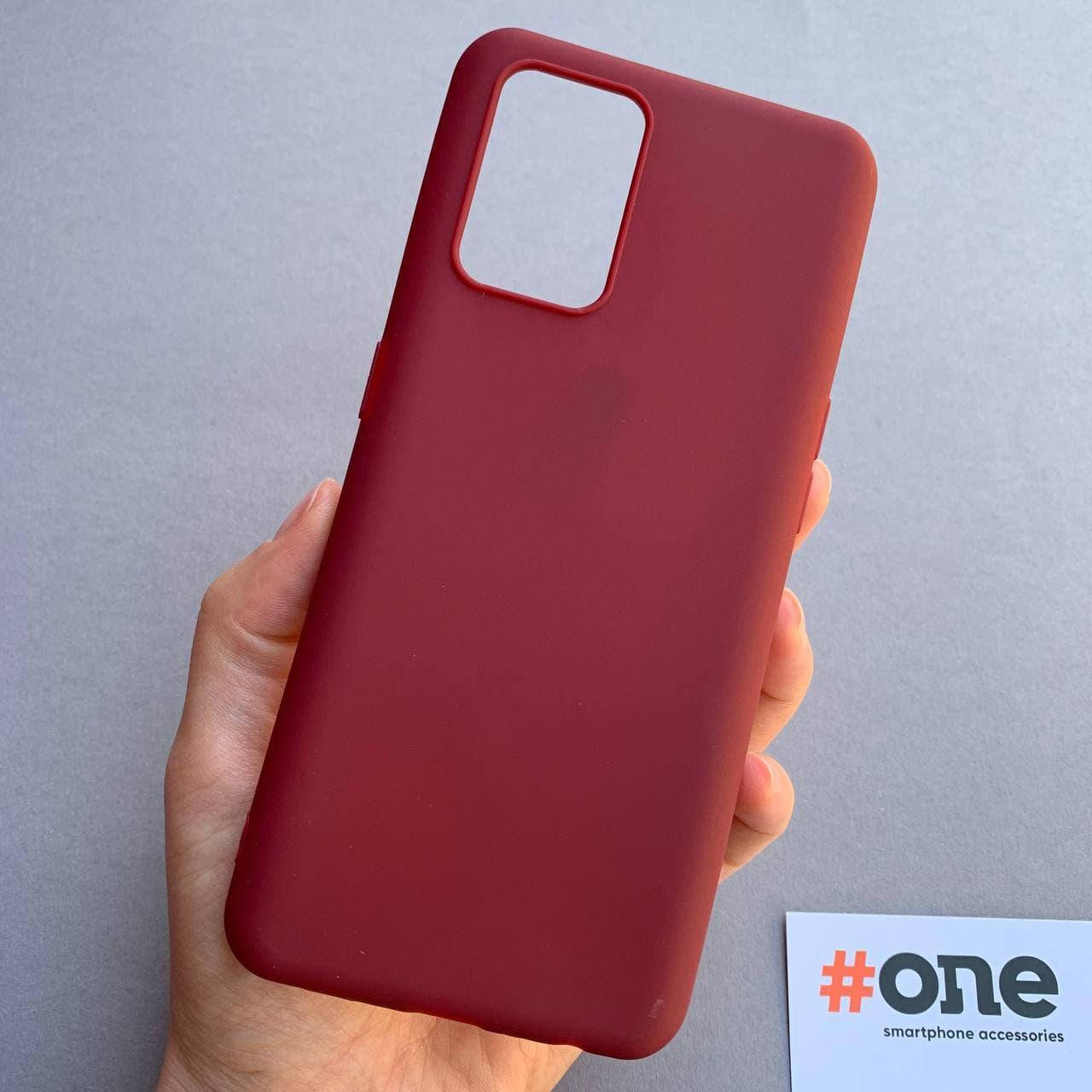 

Чехол для Oppo A74 силиконовый цветной плотный чехол на телефон оппо а74 бордовый Plain