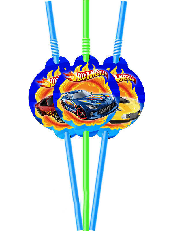 

Коктейльные Хот Вилс трубочки с гофрой (10 шт.)-