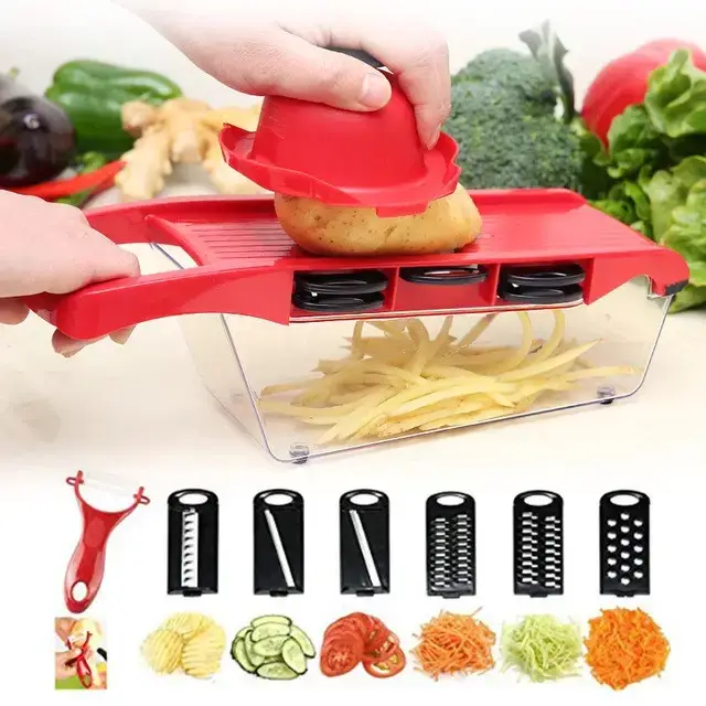 

Овощерезка терка Mandoline Slicer 6 in 1 c контейнером слайсер терка для овощей