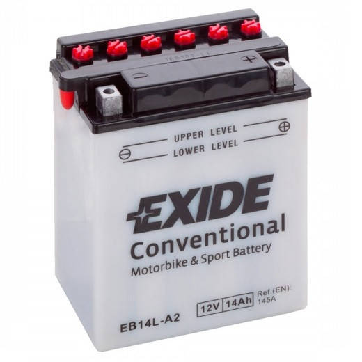 

Аккумулятор мото EXIDE 12 V 14 Ah 145 A (-/+) 134x91x166 мм (EB14L-A2 / YB14L-A2)