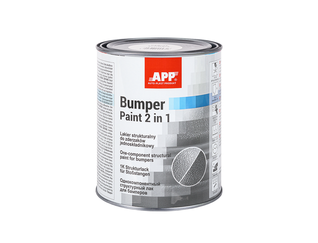 

Краска однокомпонентная структурная для бамперов APP Bumper Paint черная 1 л., Черный