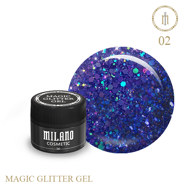 

Гель с глиттером Milano Magic Glitter Gel 6 мл, №02