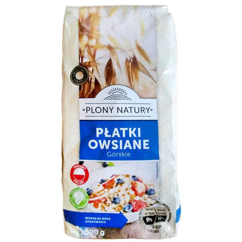 

Овсянка классическая хлопьями, крупная Plony Natury Platki Gorskie, 500г, Польша, быстрого приготовления