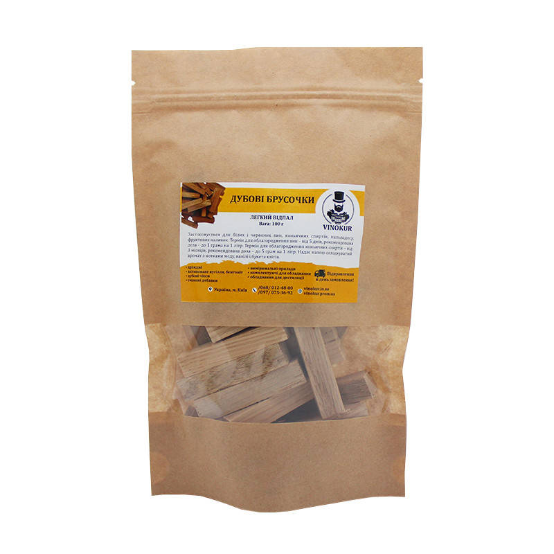 

Брусочек дубовый - обжиг легкий (L), 100г