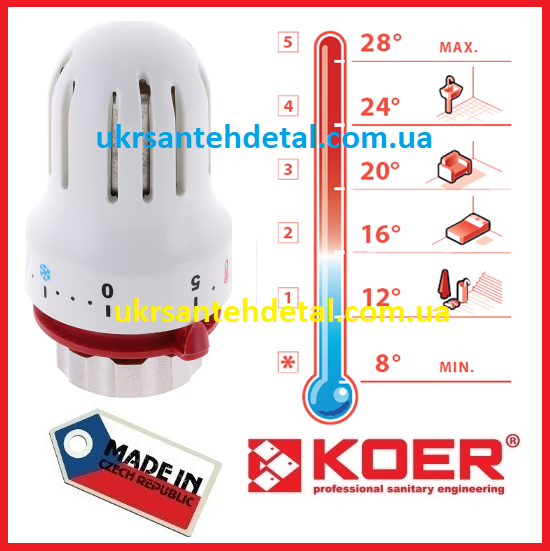 

Термоголовка M30x1.5 Koer (Чехия)