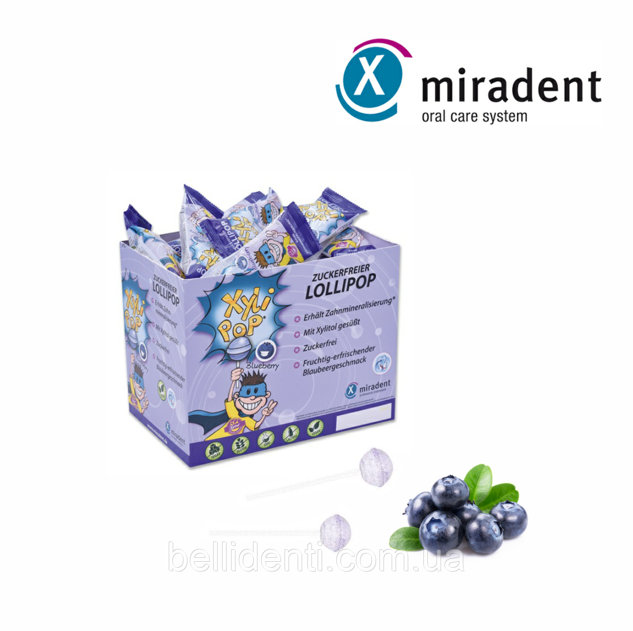 

Леденец с ксилитом miradent XyliPOP (черника), 50 шт/упаковка