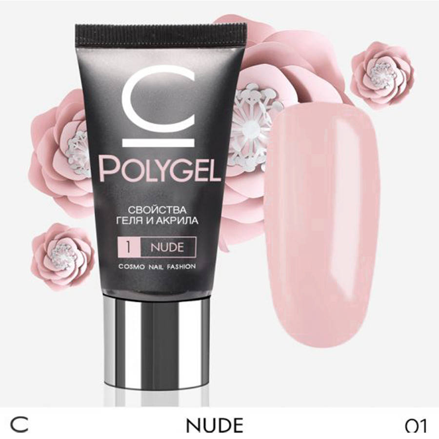 

Полигель Cosmo 01 Nude 30г, Розовый