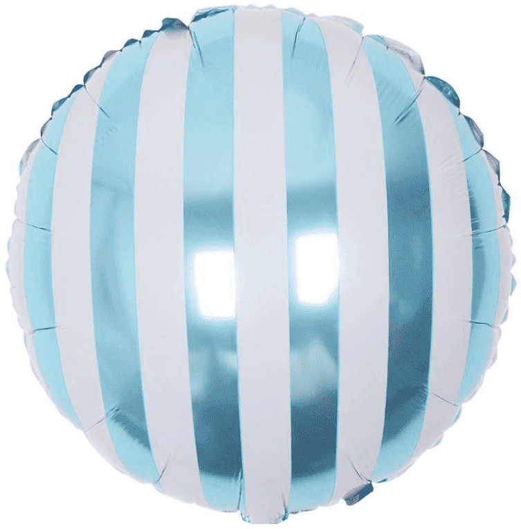 

Фольгированный шарик КНР 18" (45 см) Круг полоска голубая, Разные цвета