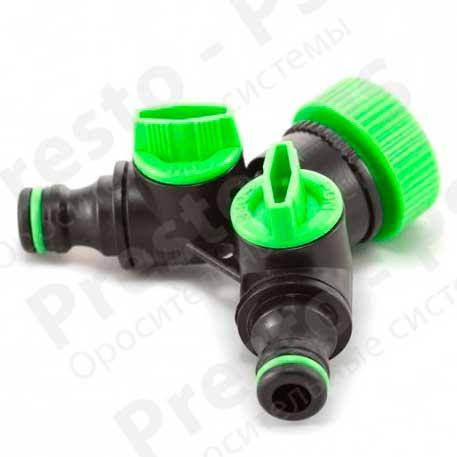 

Кран шаровой Presto-PS на 2 выхода с внутренней резьбой 3/4 - 1 дюйм (4027)