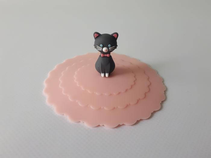 

Крышка силиконовая на чашку d 10 cm Котёнок, Разные цвета
