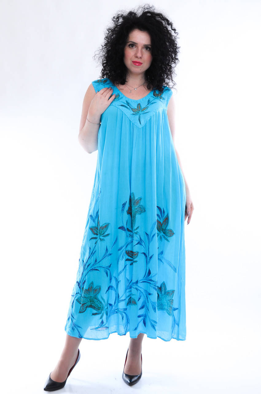 

Платье - разлетайка (ламбада) голубое, на 52-62 р-ры