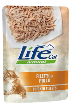 

Консерва для кошек класса холистик LifeCat chicken 70g,ЛайфКет 70гр Куриное филе