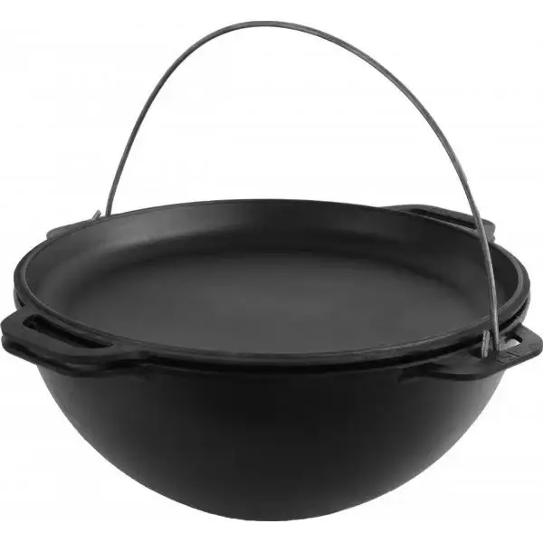 

Казан чугунный азиатский с крышкой-сковородой 15 л Brizoll, Бризол КА15-3