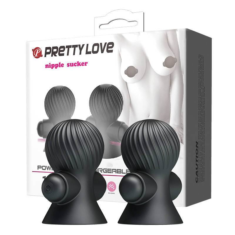 

Перезаряжаемые виброприсоски на соски Pretty love «Nipple Sucker» чёрные, Черный