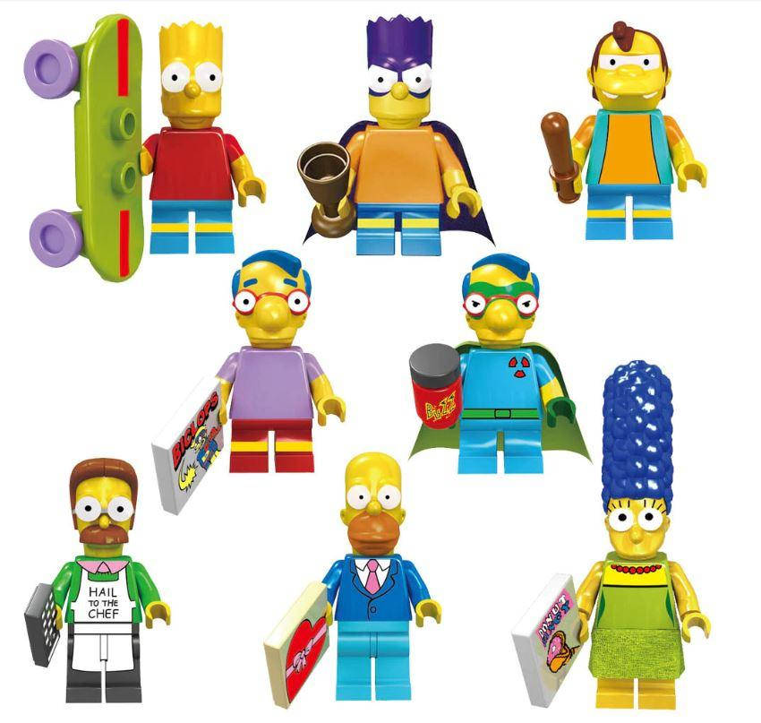 

Фигурки человечки Симпсоны для лего lego 8 шт