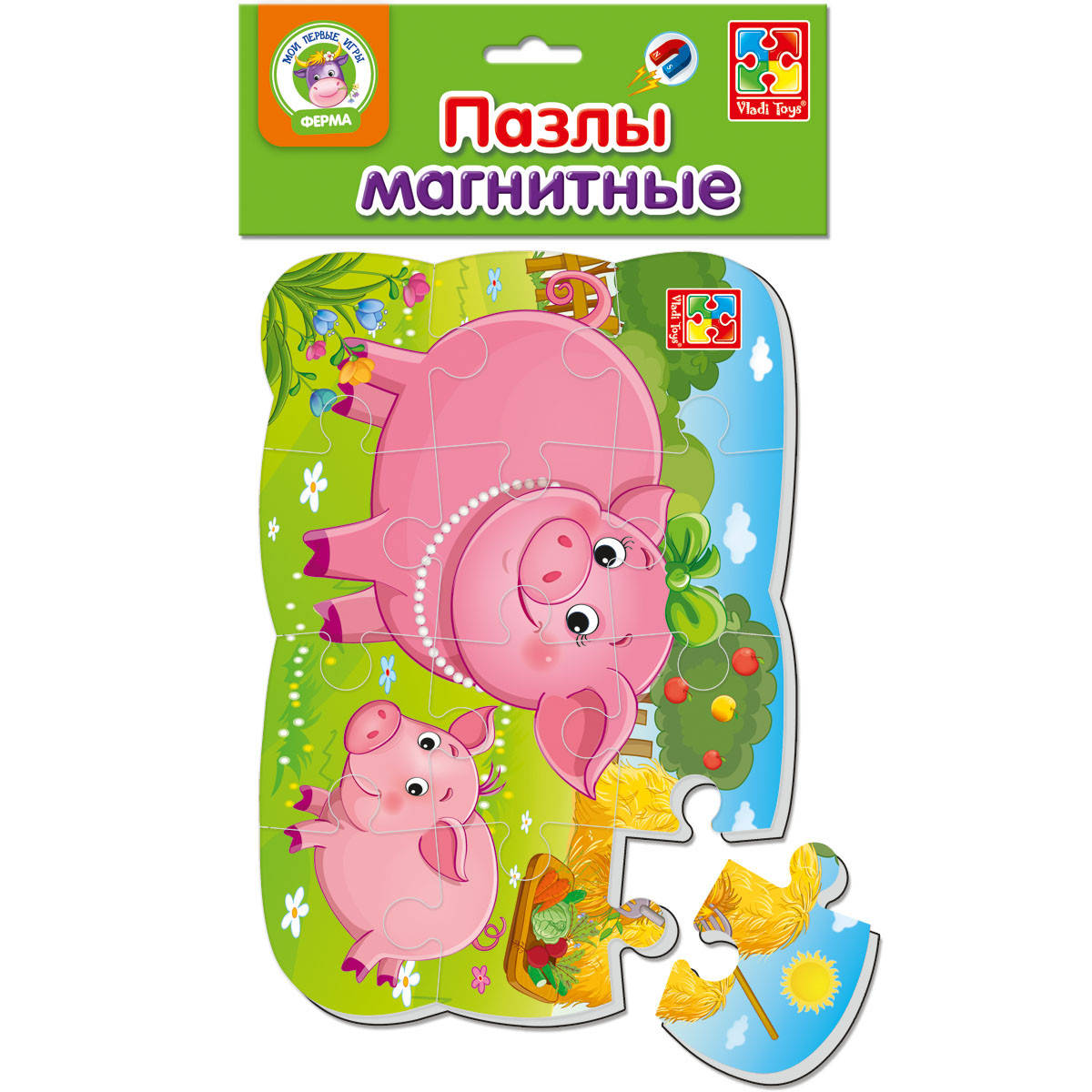 

Магнітний пазл «Свинка та порося», Vladi Toys