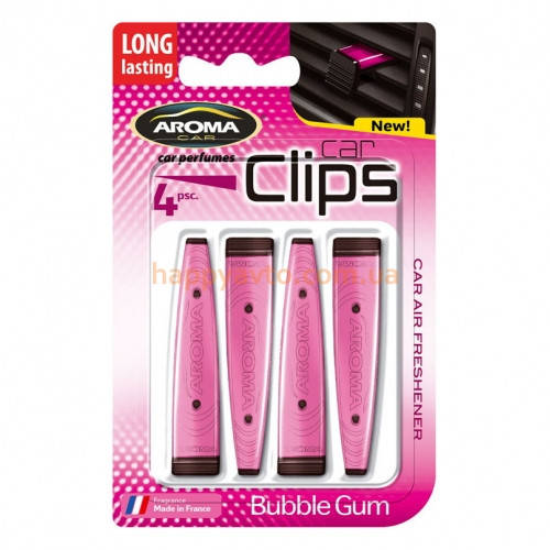 

Ароматизатор Aroma Car Clips 4x5g - BUBBLE GUM (30шт.)