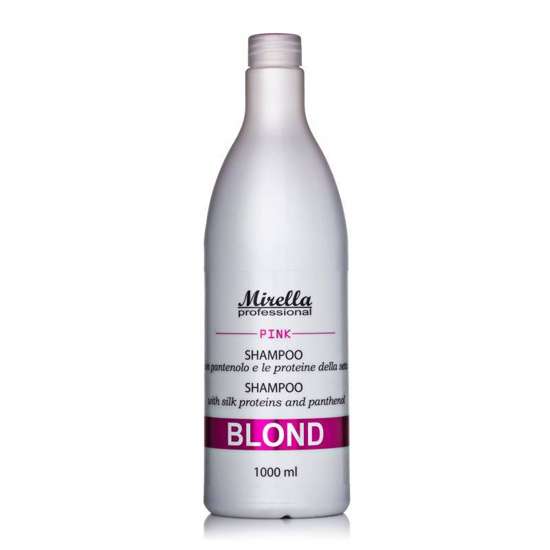 

Шампунь для седых и поврежденных волос "Теплый оттенок" Mirella Professional Blond Pink Shampoo 1000мл