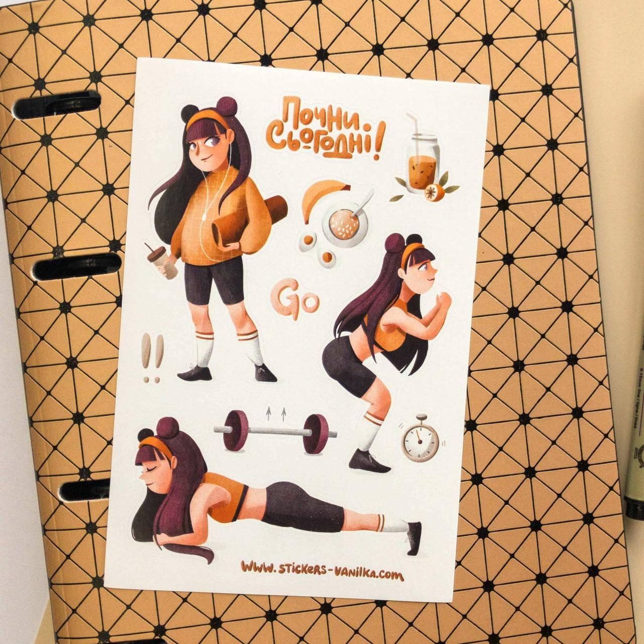

Сет стикеров Stickers Vanilka Workout 10х15 см, Белый