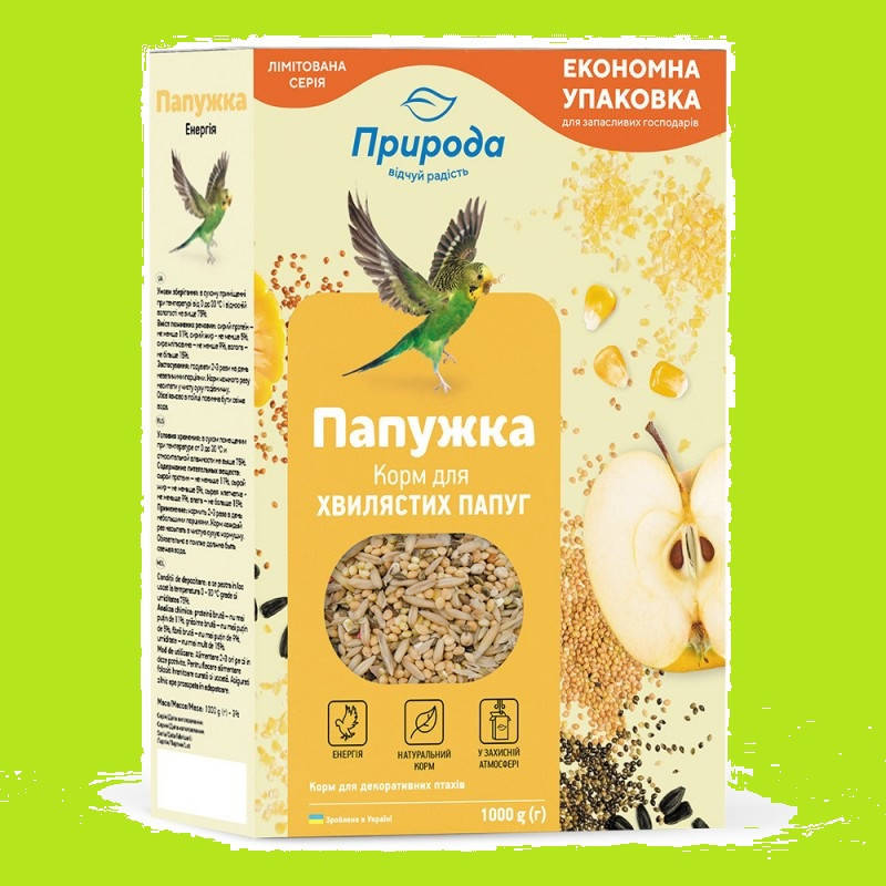 

Корм для энергичных попугаев «Папужка энергия» ТМ Природа