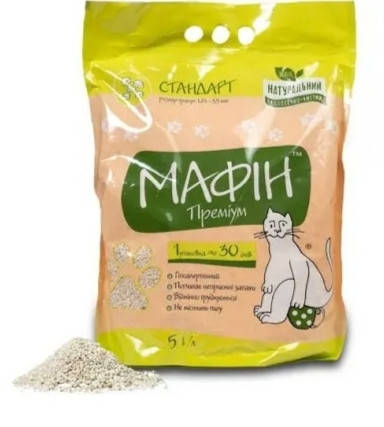 

Мафін Преміум (стандарт) Грудкуючий бентонітовий наповнювач 5 л