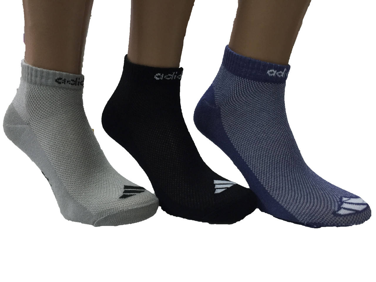 

Носки мужские короткие сетка спорт Adidas пр-во Турция, Разные цвета