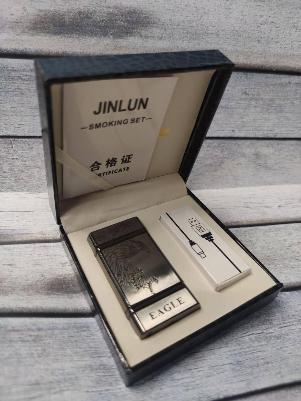 

Плазменная электроимпульсная USB-зажигалка Honglu Eagle Silver, Золотистый