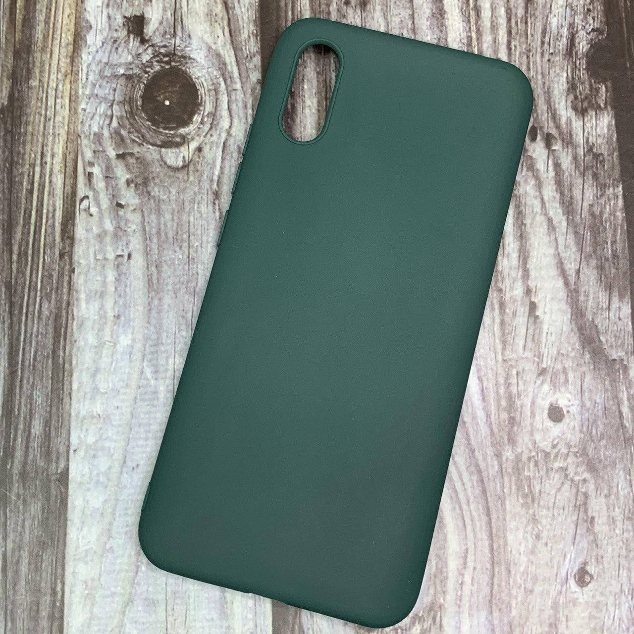 

Чехол для Xiaomi Redmi 9A силиконовый однотонный плотный чехол на телефон сяоми редми 9а зеленый Plain, Зелёный
