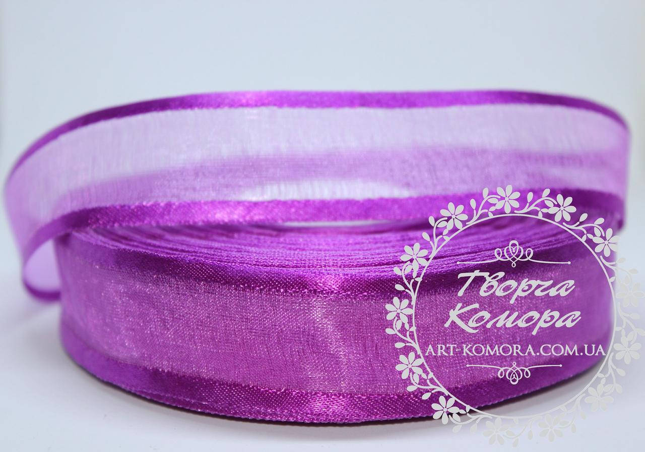 

Органза с атласным краем 2,5 см, фиолетовая