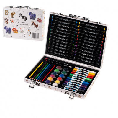 

Набор для рисования с двусторонними скетч маркерами в алюминиевом сундучке Super Mega Art Set 58 предметов