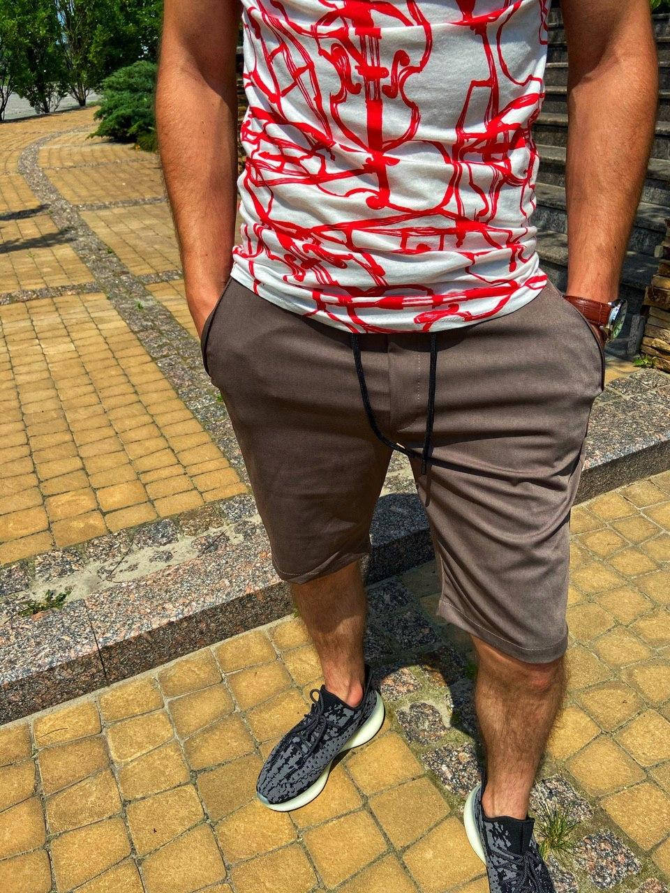 

Мужские шорты брючные котоновые Коричневый