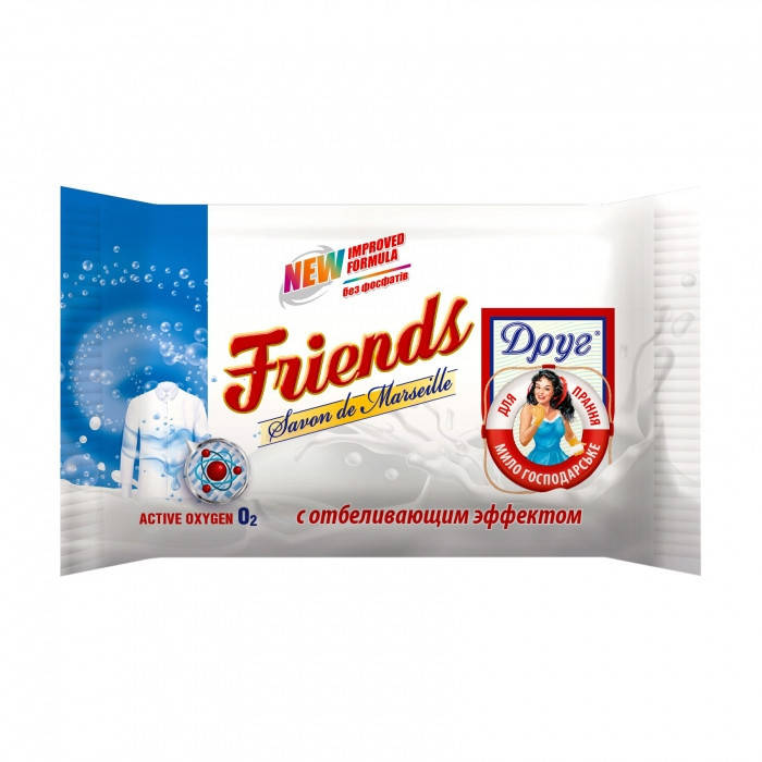 

Мыло хозяйственное, с отбеливающим эффектом Друг, Friends, 125 г.