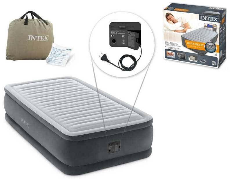 

Надувная кровать Intex 64412 NP, 99*191*46 см, встроенный электронасос, односпальная, Серый