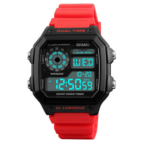 

Часы мужские Skmei 1299 Black-Red Wrisband
