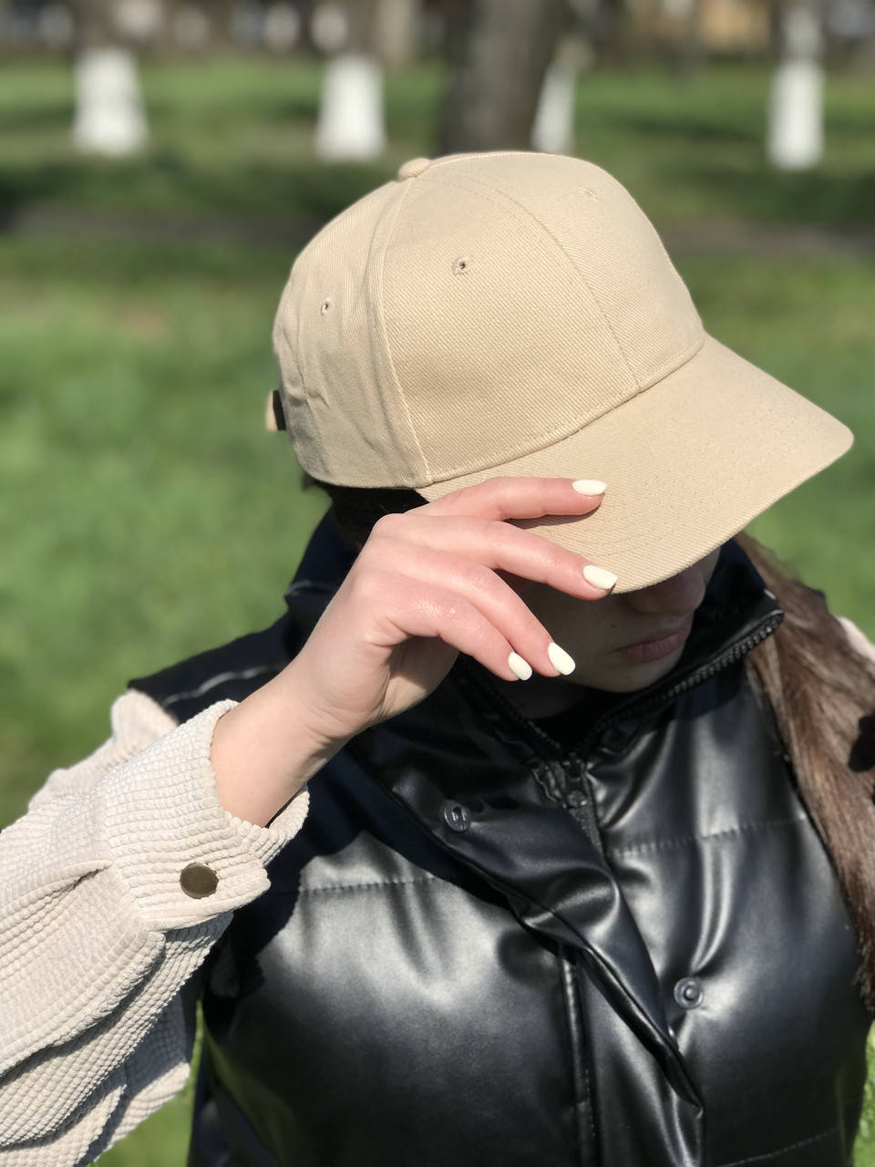 

Базовая кепка\ бейсболка премиум качества., Бежевый