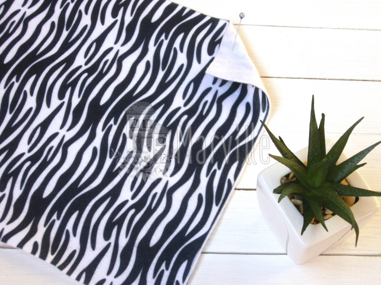 

Фетр мягкий с принтом "Текстура: животные" зебра